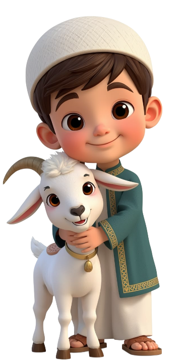 Child embracing a goat — personalized storytelling