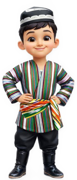 Boy in traditional Uzbek clothing
